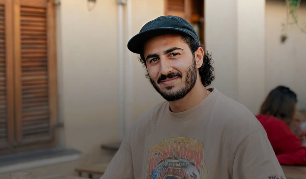 Young man smiling outdoors
